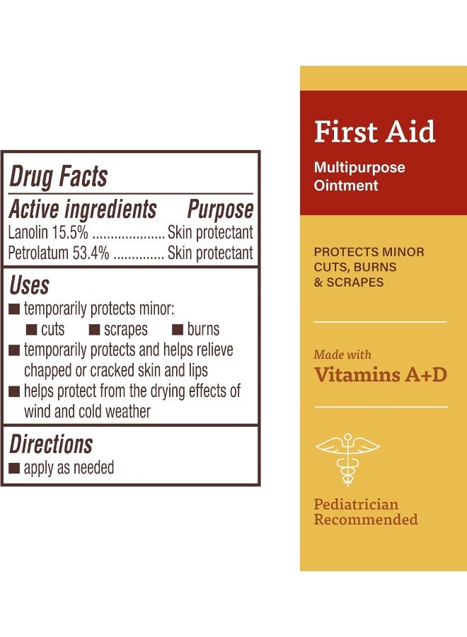 BAYER A+D First Aid Ointment - Moisturizing Skin Protectant for Dry Cracked Hands, Elbows, Heels, and Lips - Use After Hand Washing - Image 2