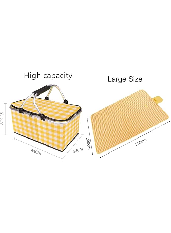 PROMASS promass Picnic Mat and Basket,Beach and Desert Mat,Foldable Cooler Bag and Picnic Blanket,2M*2M Large Size Waterproof and Sandproof Camping Mat (Mat and Basket) - Image 2