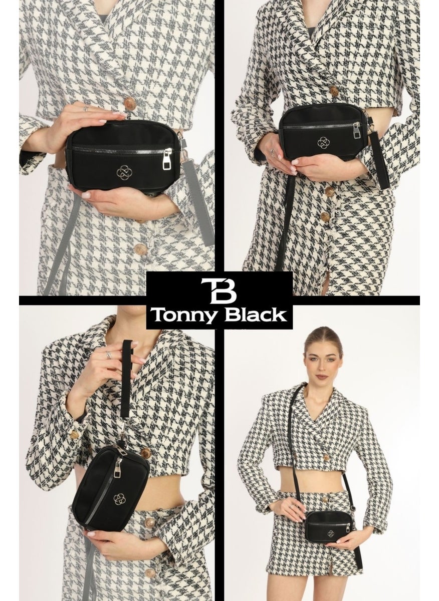 tonny black - Women's Mini Waterproof Crossbody Adjustable Strap Multi Compartment Small Handbag and Shoulder Bag - Image 1