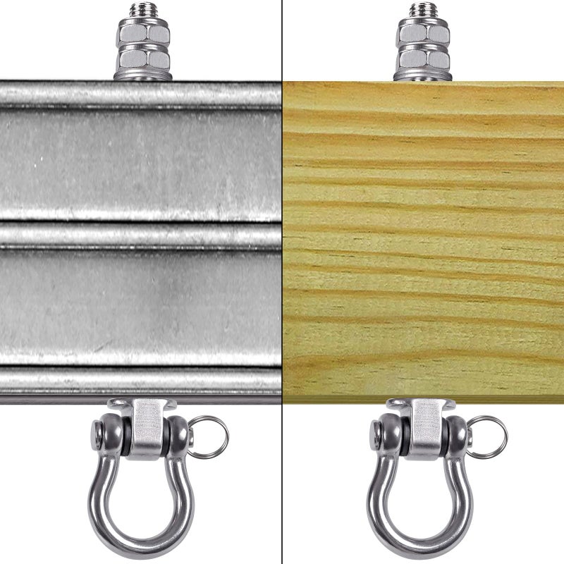 BeneLabel 2Pcs Wood Beam & I-Beam Hanger, Removable and Easy to Connect, Stainless Steel Heavy Duty Swing Hooks, Yoga Hammock Chair Sandbag, Swing Sets Hardware, 7" x M2/5" - Image 5