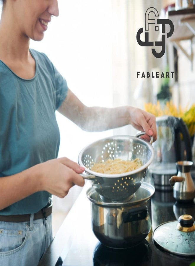 Fableart Stainless Steel Colander | Strainer | Sieve with Pudding (Medium- 24cm) - Image 5