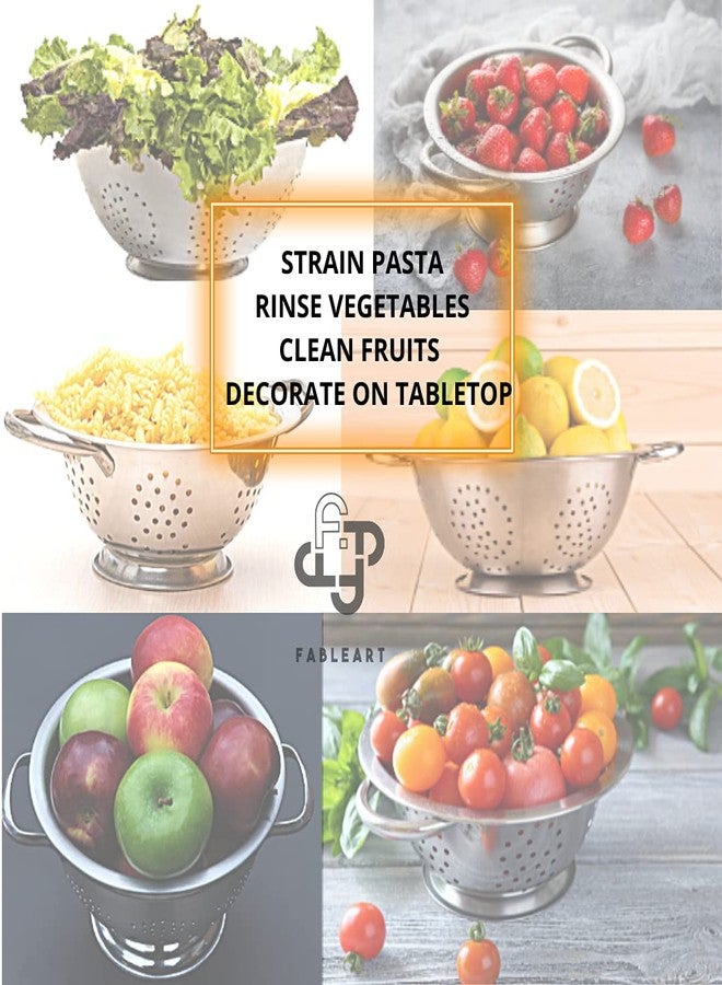 Fableart Stainless Steel Colander | Strainer | Sieve with Pudding (Medium- 24cm) - Image 4