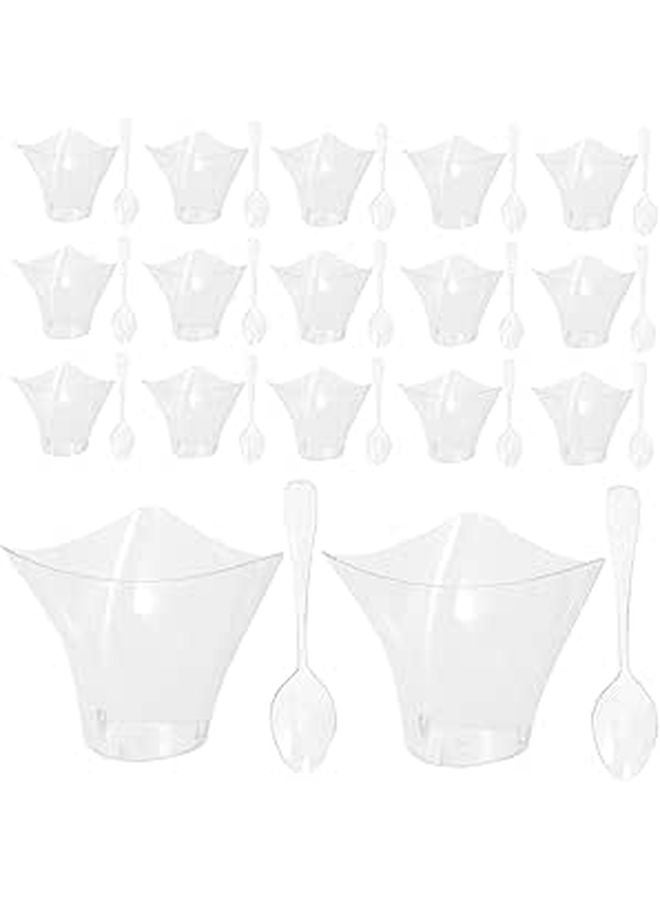 Clear Plastic Dessert Cups And Spoons Set For Parfaits Pudding Ice Cream Home Bakery Party - Image 1