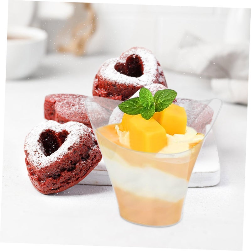 Clear Plastic Dessert Cups And Spoons Set For Parfaits Pudding Ice Cream Home Bakery Party - Image 4