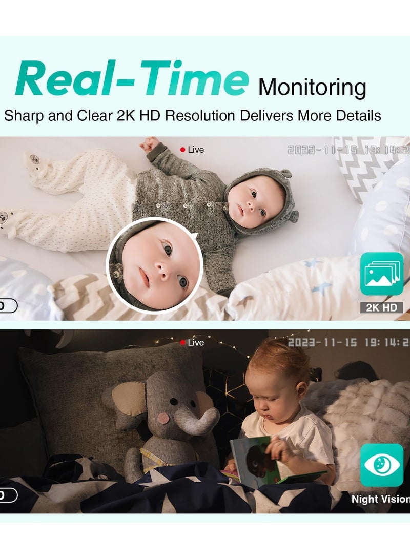 Botslab Indoor Cam Pan Tilt Camera, 2K WiFi Smart Home Security Camera with Human and Moition Detection, Night Vision Baby Monitor Camera and Audio, Works - Image 5