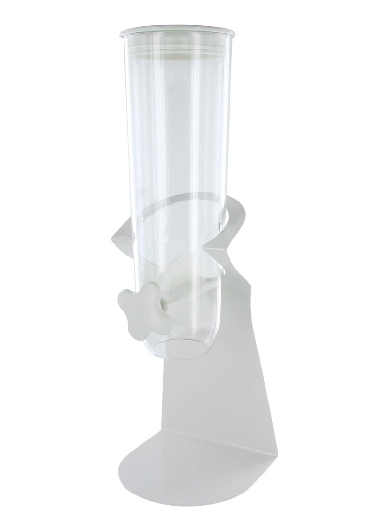 Home Cereal Dispenser with Metal Base Large Grains Dispenser Dry Food Dispenser Candy Dispenser for Store, home & others Coffee Beans Nut Snacks Kitchen Cereal Container Storage White - Image 1