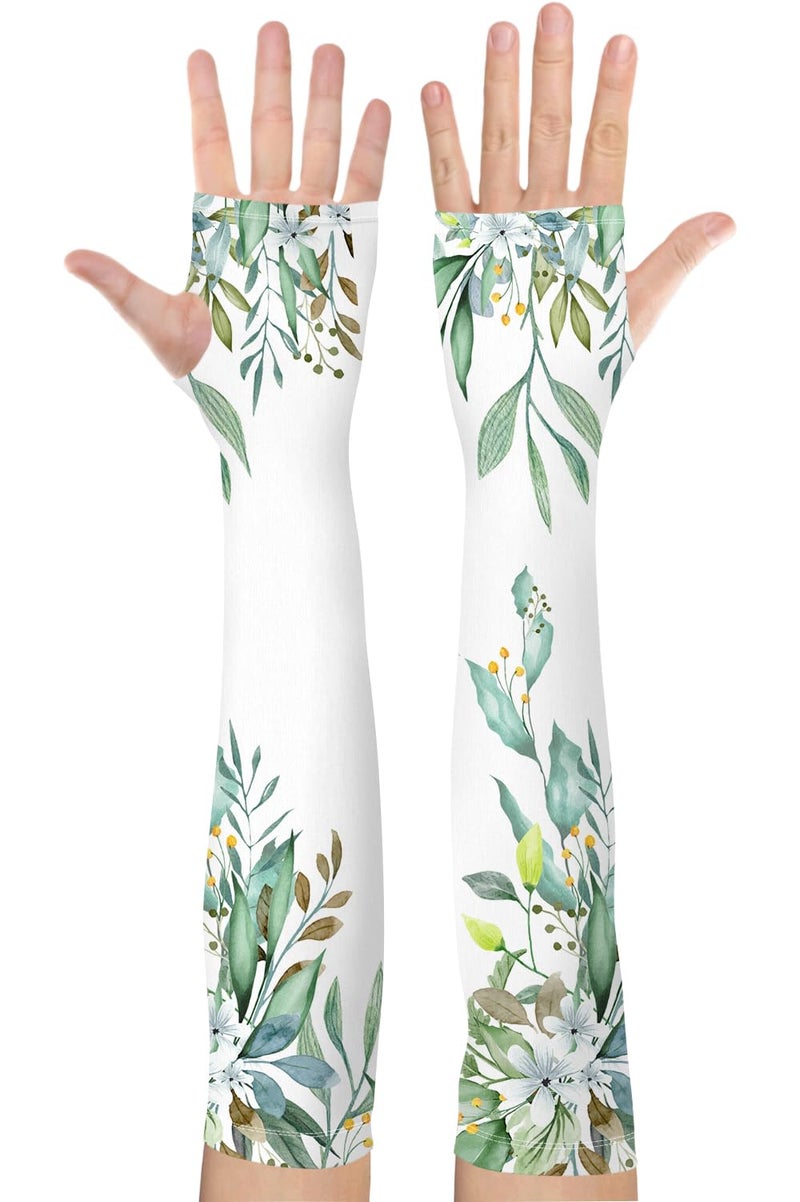 Bebila Gardening Sleeves for Women Farm UV Sun Protection Anti-Scratch Cooling Sleeves with Thumb Hole Arms Cover Outdoors (white) - Image 1