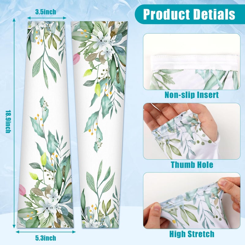 Bebila Gardening Sleeves for Women Farm UV Sun Protection Anti-Scratch Cooling Sleeves with Thumb Hole Arms Cover Outdoors (white) - Image 4