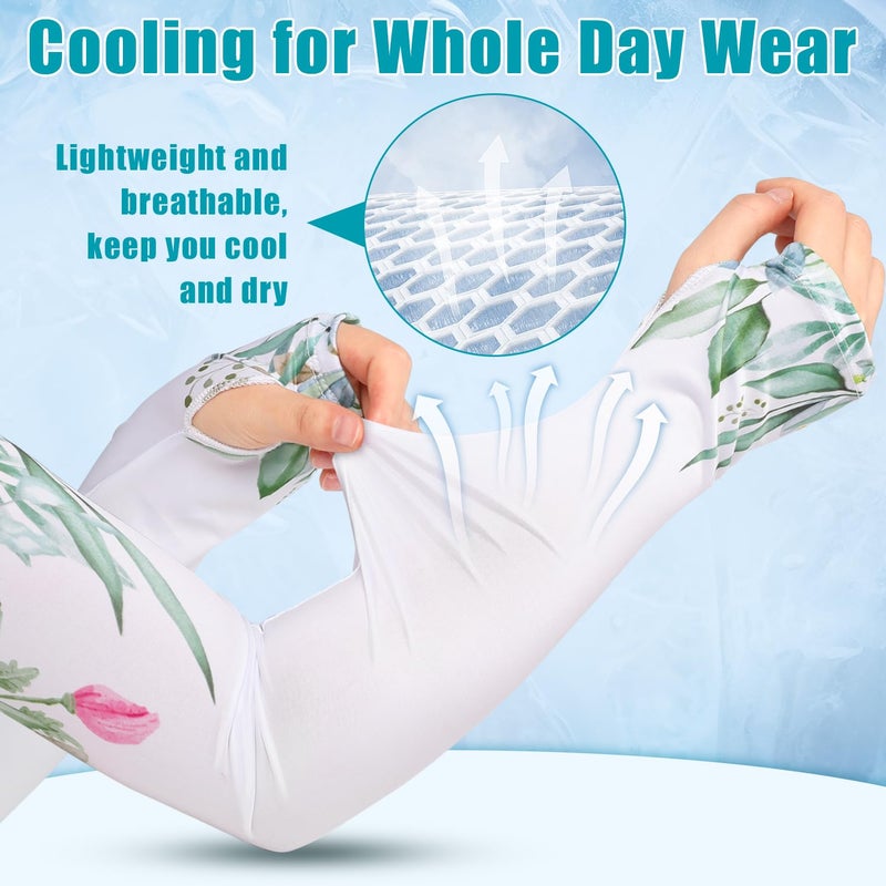 Bebila Gardening Sleeves for Women Farm UV Sun Protection Anti-Scratch Cooling Sleeves with Thumb Hole Arms Cover Outdoors (white) - Image 2