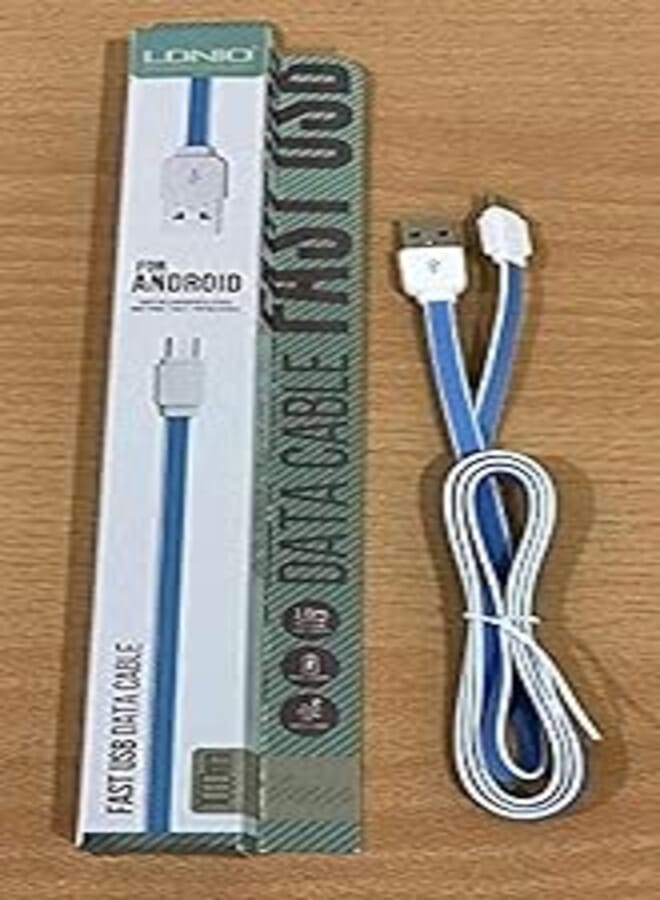 LDNIO USB Data And Fast Charging Cable Auto Disconnect Protection 1M Blue 2.4/3Amp Android Devices LS-32