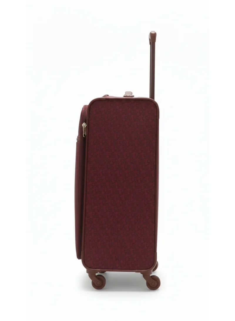 DKNY  DKNY Vintage Signature Large Check-In Trolley Bag | 28-Inch Softside Spinner Suitcase | Dark Red  | Best Price UAE