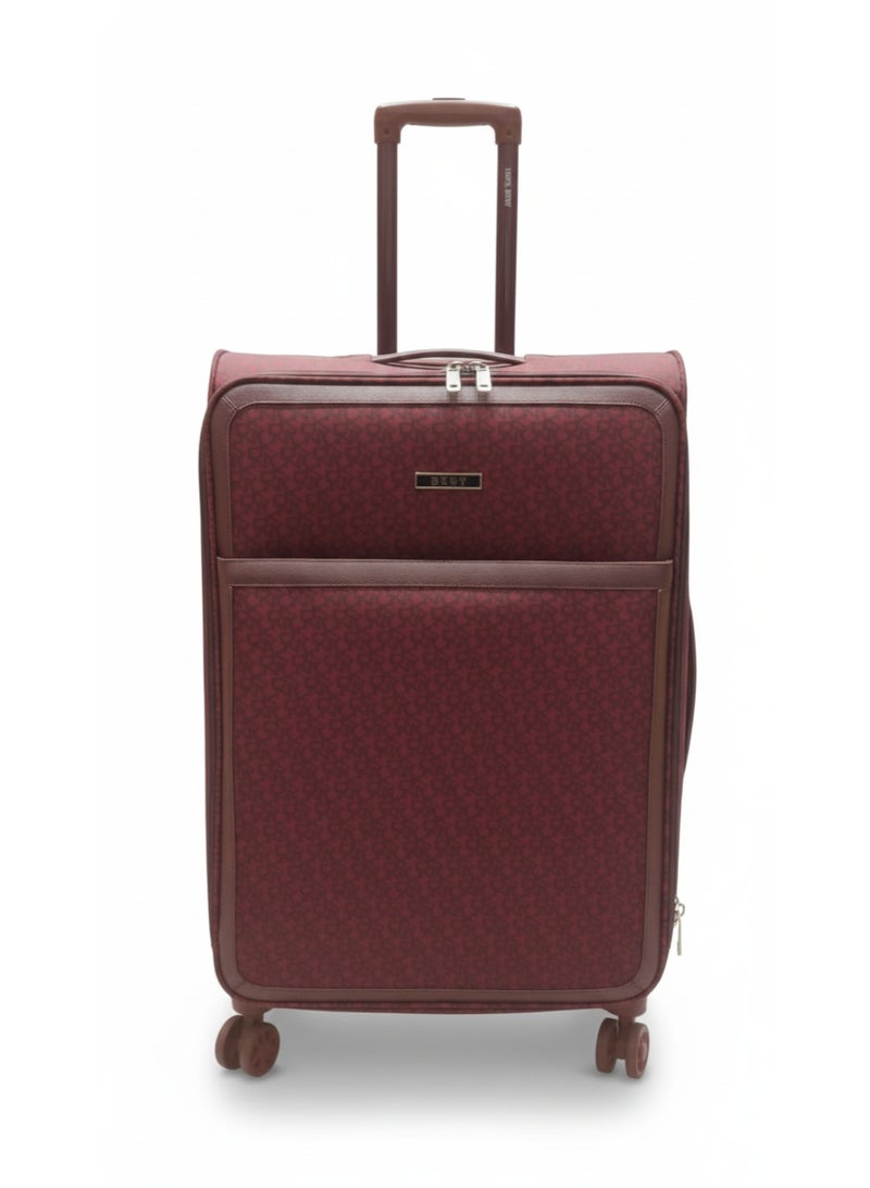 دكني حقيبة سفر كبيرة من دي كيه إن واي بتصميم كلاسيكي كاروهات داكنة أحمر - Image 2