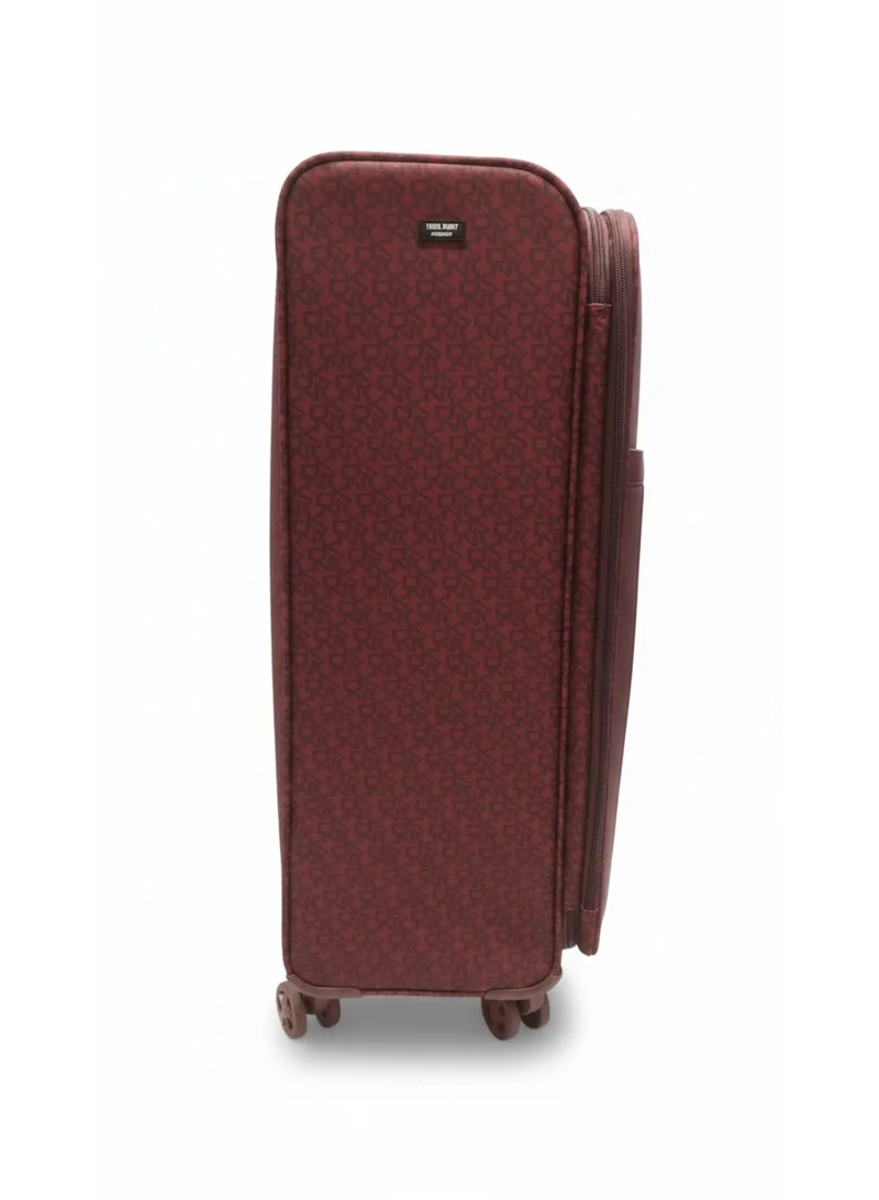 DKNY  DKNY Vintage Signature Large Check-In Trolley Bag | 28-Inch Softside Spinner Suitcase | Dark Red  | Best Price UAE
