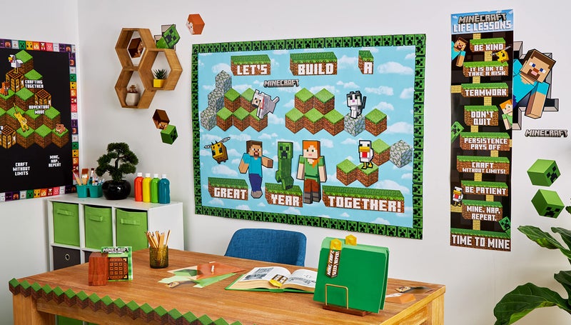 Eureka Minecraft Life Lessons Vertical Classroom Banner for Teachers, 12" x 45" - Image 4