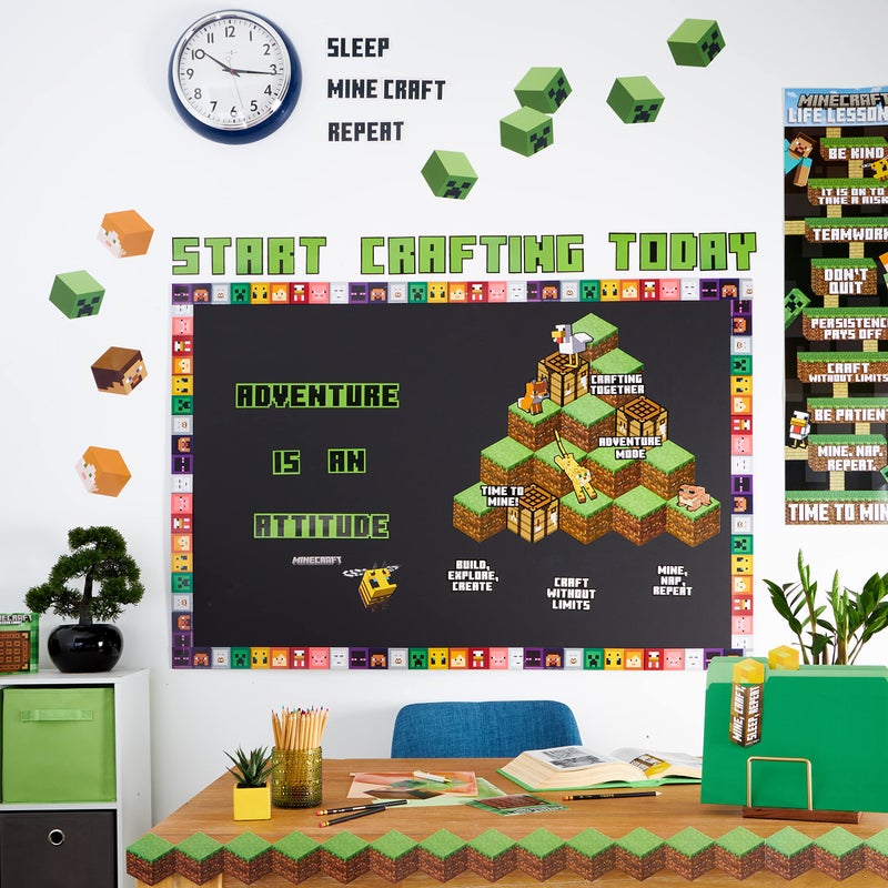 Eureka Minecraft Life Lessons Vertical Classroom Banner for Teachers, 12" x 45" - Image 5