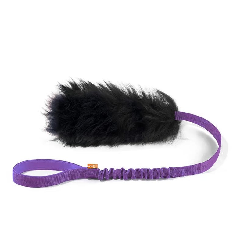 HOWGO Dog Rope Toy,Dog Bungee Chaser Toy 100% Sheepskin,Sheep Smell Tug Toy for All Breeds (Purple, Long Without Ball) - Image 1