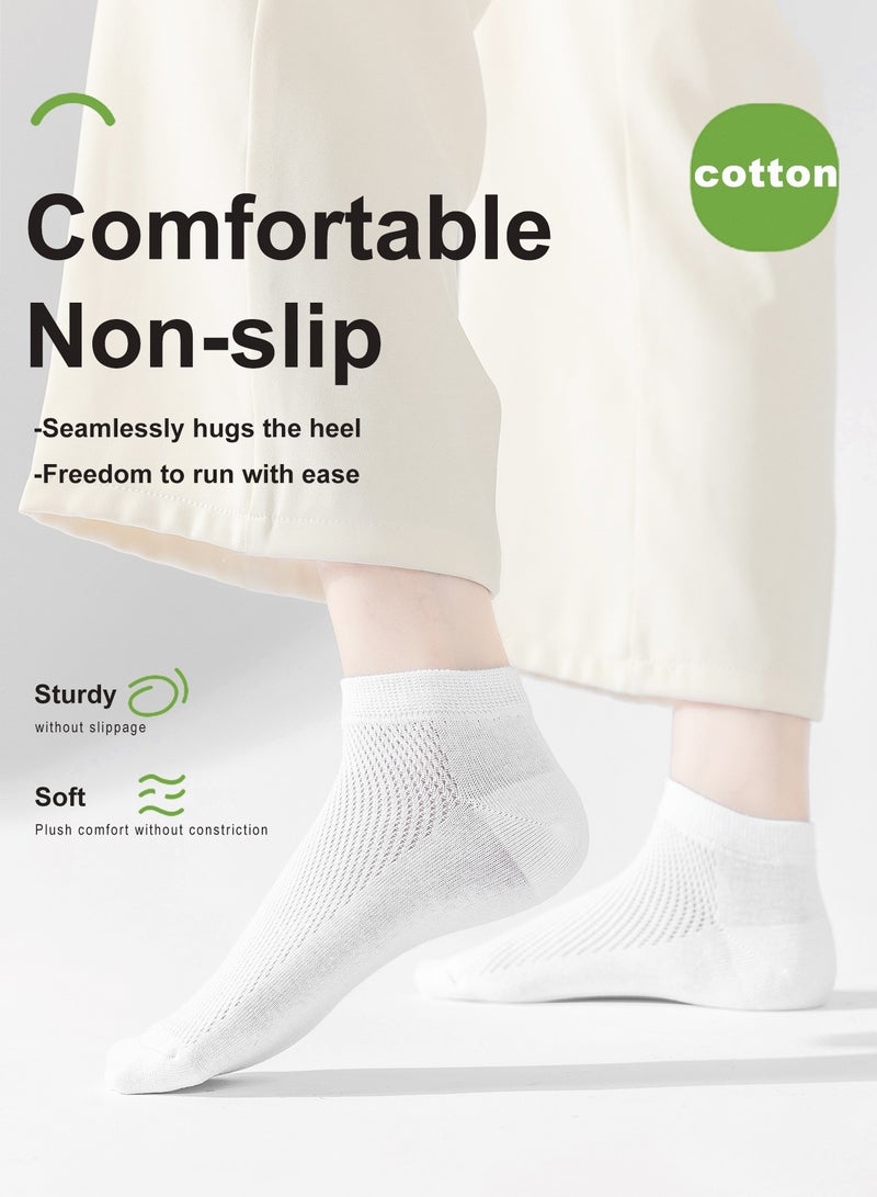 infino Women's Breathable Cotton Mesh Ankle Socks - 8 Pairs, Lightweight and Comfortable for Spring and Summer  - Image 4