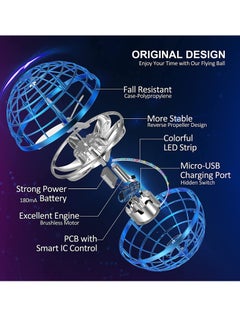 MAGIC VAULT Flying Orb Ball Toy, Hover Ball Boomerang Fly Fidget Spinner, Cool Toys Gifts for 6 7 8 9 10 11 12+ Years Old boy Girls Teens, Hand Mini Drone Cosmic Globe, Indoor Outdoor Toys(Blue)  - Image 2