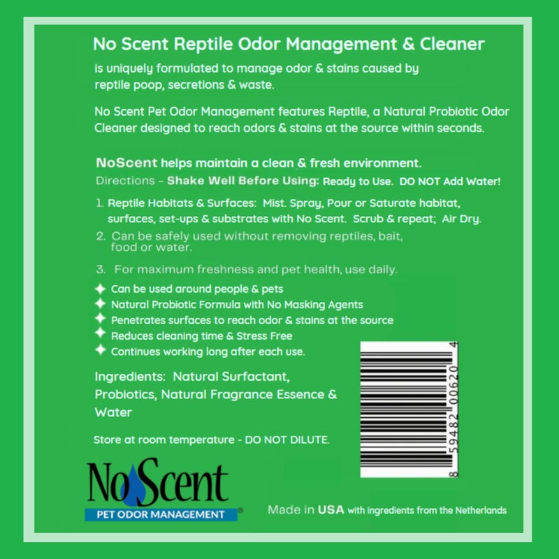 No Scent Reptile Tank Cleaner Spray & Pet Odor Management for Bearded Dragon, Turtle, Lizard Terrarium Freshener (2 Fl Oz / 59 mL) - Image 4
