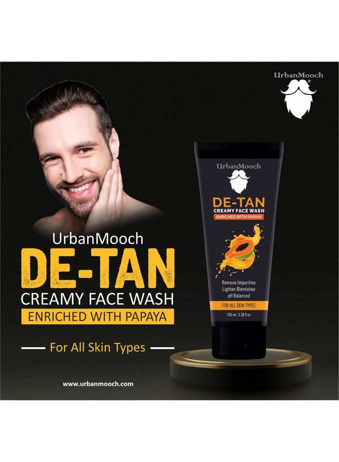 UrbanMooch Detan Face Wash For Men ; Tan Removal Facewash With Papaya Fruit Extract ; Antiblemish Face Wash 100 Ml - Image 3