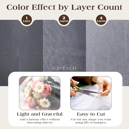 IONTACH White Tulle Fabric Rolls 54 Inch by 10 Yards Fabric Tulle Bolt for Wedding Christmas Decorations Gift Wrapping Garden Netting DIY Tutu Baby Shower Table Skirt Birthday Party Craft Supplies - Image 4