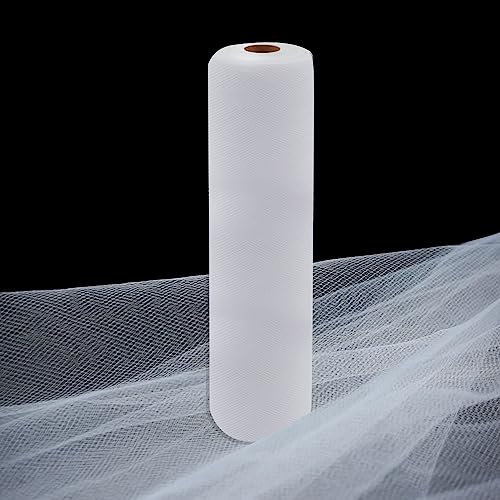 IONTACH White Tulle Fabric Rolls 54 Inch by 10 Yards Fabric Tulle Bolt for Wedding Christmas Decorations Gift Wrapping Garden Netting DIY Tutu Baby Shower Table Skirt Birthday Party Craft Supplies - Image 1
