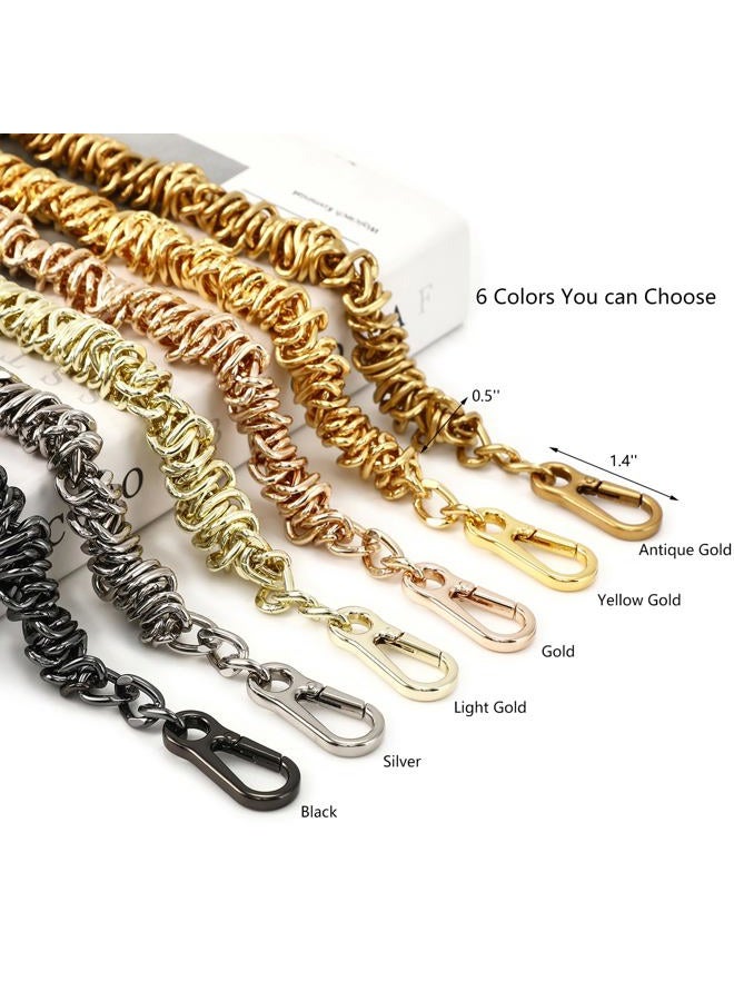 Yichain Unique Metal Bag Chains Purse Handles Strap Replacement Accessories Charms for Handbags 16 Inch (Black) - Image 5