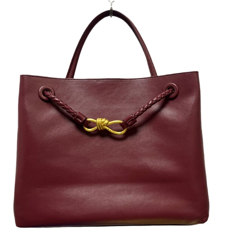 Woven Bow Handbag Large Capacity Shoulder Tote Bag Trendy Hardware Plain Bag Commuting - Image 2