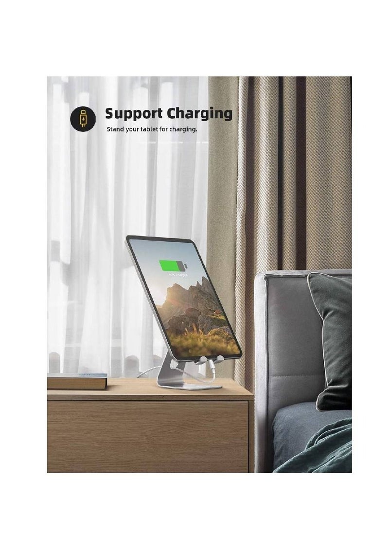 جينيكست حامل قاعدة قابل للتعديل لسطح المكتب متوافق مع الأجهزة اللوحية مثل iPad Air Mini Pro ، الهاتف XS Max XR X 6 7 8 Plus المزيد من الأجهزة اللوحية (4-13 بوصة) - فضي  - Image 4