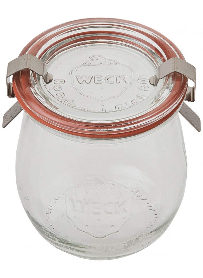 Weck Mini Tulip Jelly Jar with Glass Lids 6 Rings and 12 Clamps, 6 Count (Pack of 1)  - Image 2