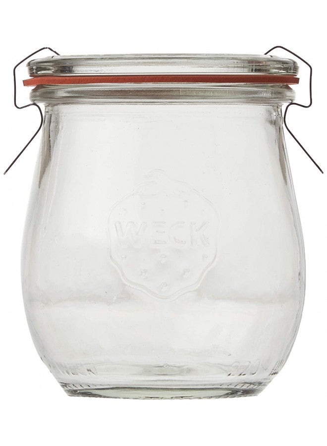 Weck Mini Tulip Jelly Jar with Glass Lids 6 Rings and 12 Clamps, 6 Count (Pack of 1)  - Image 3