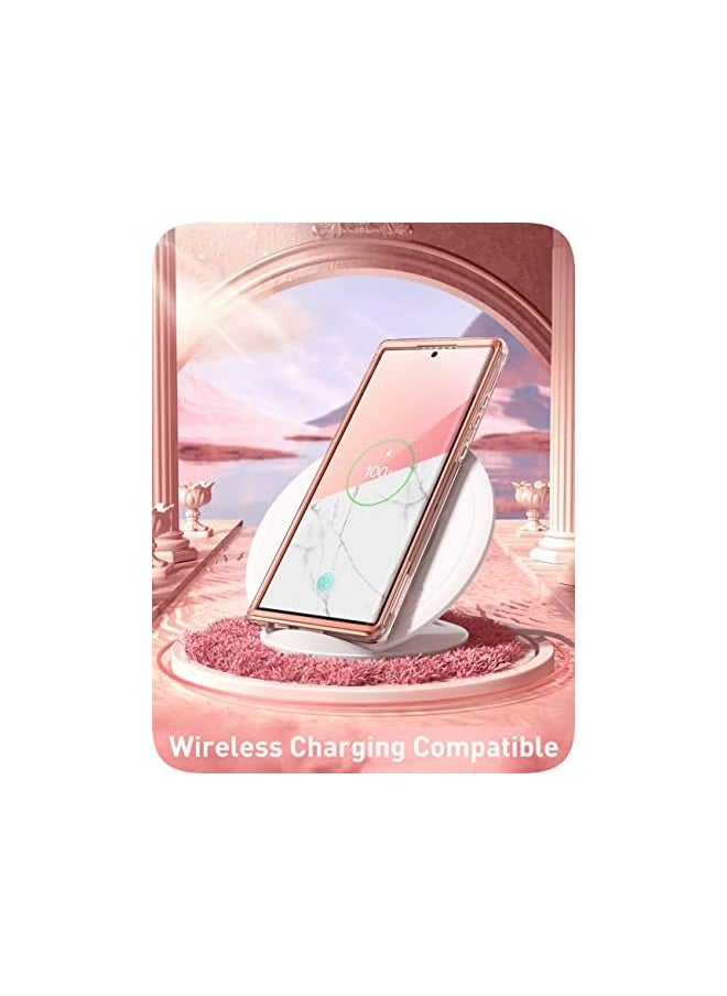 Cosmo Series for Samsung Galaxy S22 Ultra 5G (2022 Release), Slim Stylish Protective Case with Built-in Screen Protector (Marble)