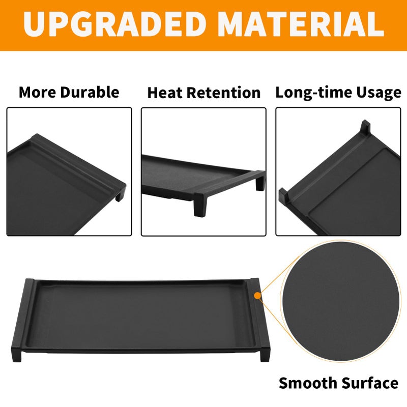 atgestore Upgraded WB31X24738 Griddle Replacement Parts for GE Stove Parts WB31X49806 Cast Iron Center Griddle Plate WB31X24998 19.5" x 9" General Electric Gas Range Burner Griddle GE Cooktop Flat Top Pan - Image 3