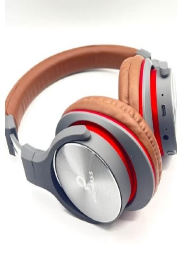 PROMASS Wireless On-Ear Headphones with Mic Brown - Image 3
