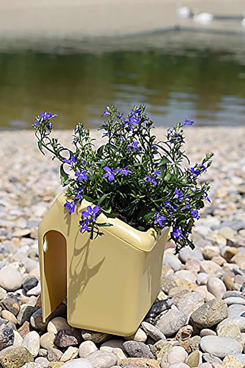 Sharpex Flower Pot with Screws (13 Cm X 12.5 Cm X 14.5 Cm) – Durable Plastic Pot for Indoor/Outdoor Plants, Includes Water Funnel & Hanging Slots, Brown - Image 1