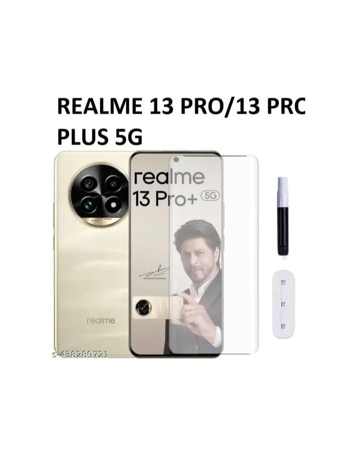 Generic Full Glass Screen Protector For Realme 13 Pro/Realme 13 Pro+ Plus 5G Tempered Glass Full Glue Cover Screen Protector For Fingerprint Unlock Screen Glass Film  - Image 2