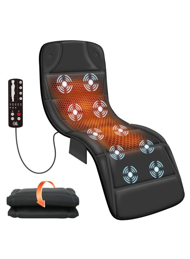 CILI Massage Mat Full Body,Massager Chair Pad,10 Vibration Motors & 5 Massage Modes,Back Massager for Bed,Massage Mattress Pad for Back,Heating Pad with Auto Shut Off - Image 1