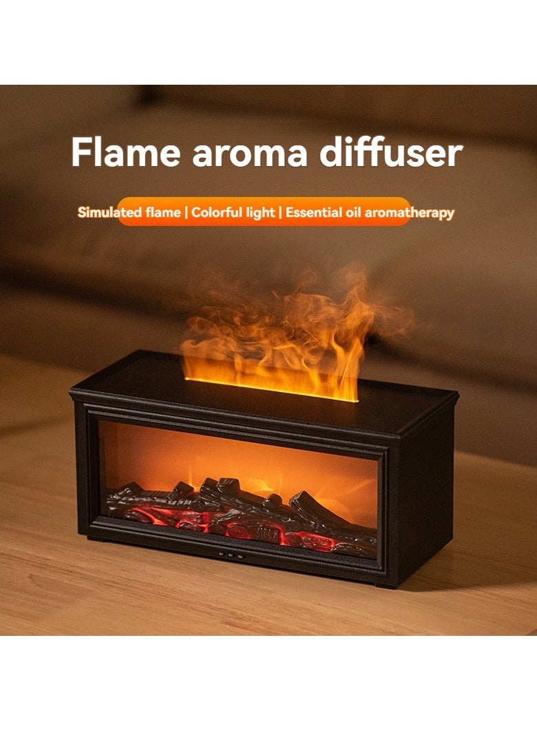 M MIAOYAN New Retro 3D Fireplace Flame Humidifier | Aromatherapy Diffuser with Flame Effect | Desktop Home Atmosphere Enhancer - Image 5