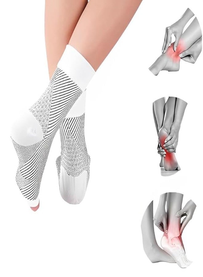 VALUEVIBES Ankle Compression Socks - Foot & Ankle Swelling,Pain Relief & Arch Support for Men and Women (Pack of 2) ((XL)) - Image 1