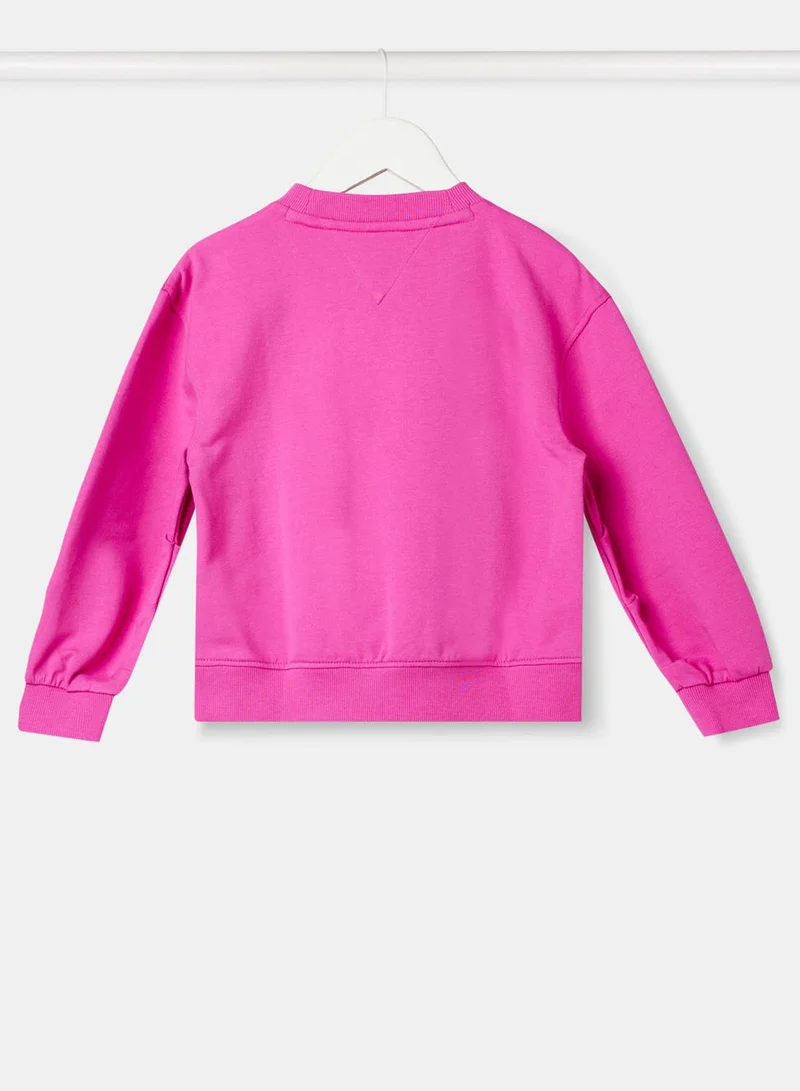 TOMMY HILFIGER Kids Pleated Sleeve Sweatshirt