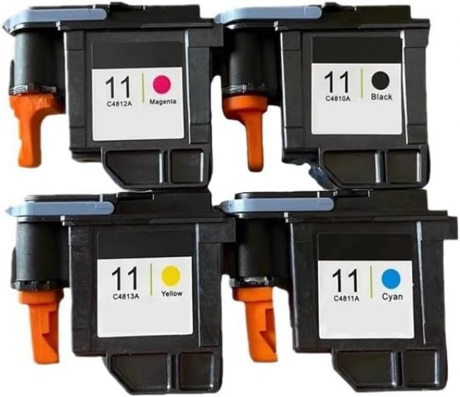 أحجام عالمية متنوعة متوافق مع رأس الطباعة HP11 بديل لـ Designjet 70 100 110 500 510 500PS C4810A C4811A C4812A C4813A (11 رأس طباعة سماوي) مواد معالجة للمتانة - Image 2