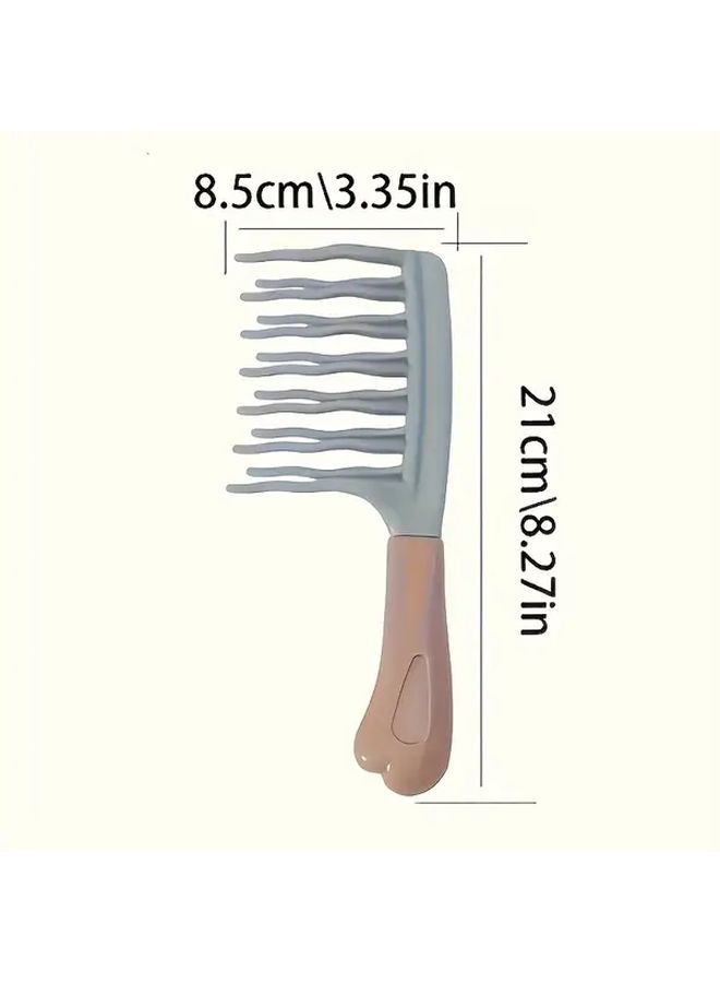 Gray Dual Row Wave Teeth Hair Curling Comb With Scalp Massager For Volume And Frizz Control - Image 4