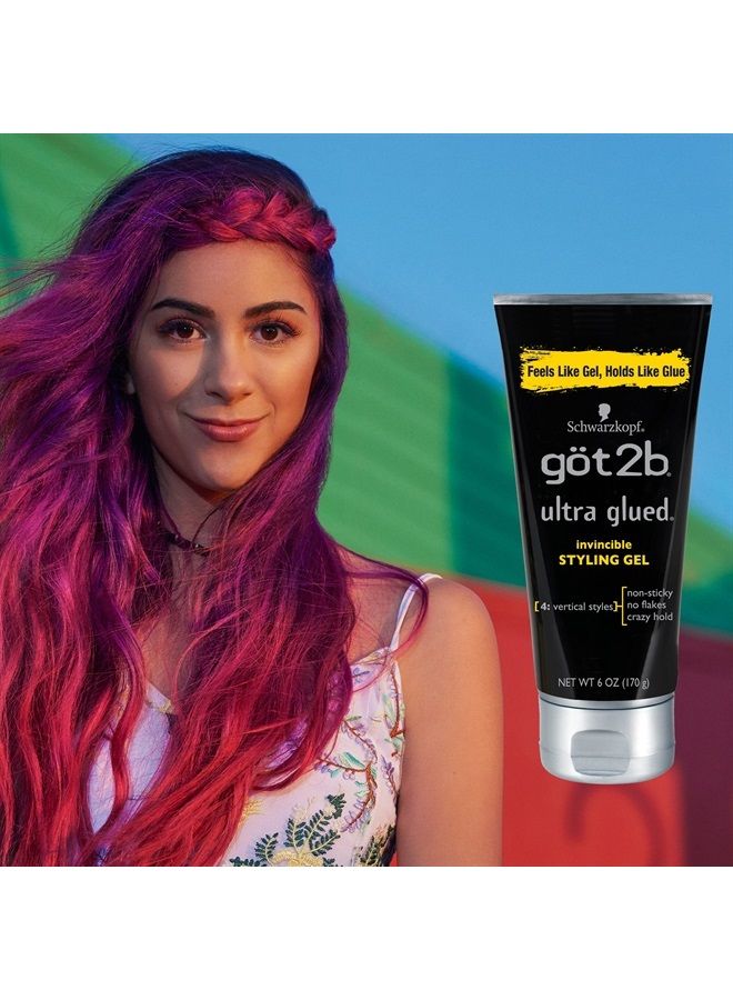 Got2b Ultra Glued Invincible Styling Hair Gel, 6 Ounce - Image 5