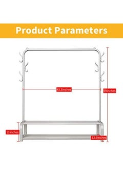 Clothes Organizer And Holder Coated Metal Rack White 110x33x150 cm - pzsku/Z298A5494A677BE659ECDZ/45/_/1657266614/0bb5c0ff-535c-481a-aa86-3cb848682bc8