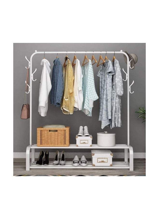 MTL Clothes Organizer And Holder Coated Metal Rack White 110x33x150 cm  - Image 2