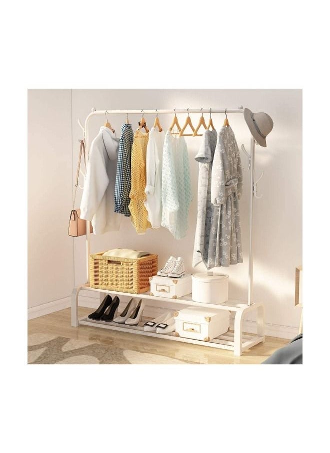 MTL Clothes Organizer And Holder Coated Metal Rack White 110x33x150 cm  - Image 3