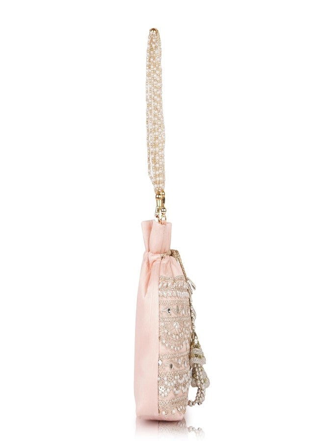 PLANX Velvet SilK Stylish Embroidery Unique Design Traditional Wedding Handheld Potli Bag For Women - Image 4