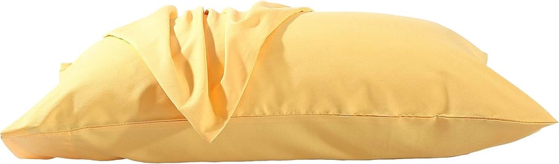 EVOLIVE Ultra Soft Brushed Microfiber King Size 20"x40" Pillowcases Pair with Envelope Clousure Set of 2 (20"x40" King, Yellow) - Image 4