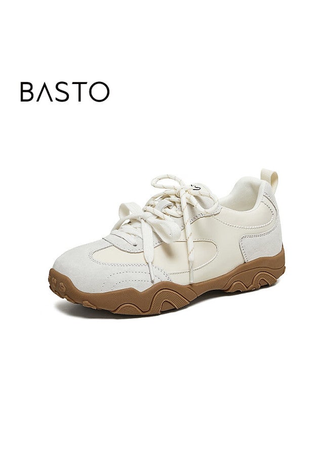 Basto 26 Spring Training Shoes Fashion Retro Sports Women's Casual Shoes L5000am6 Beige Size 39 - Image 1
