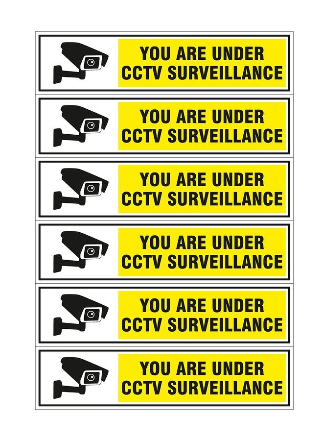 NS INVENTIVENESS - You Are Under CCTV Surveillance Sign PVC Sticker 12 Inch X 3 Inch Pack Of 6 - Image 1